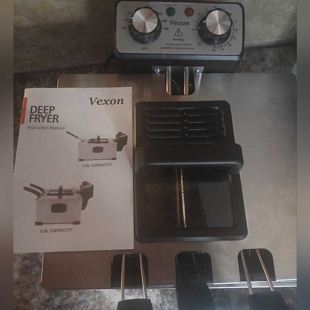 Vexon Stainless Steel Deep Fryer - Black